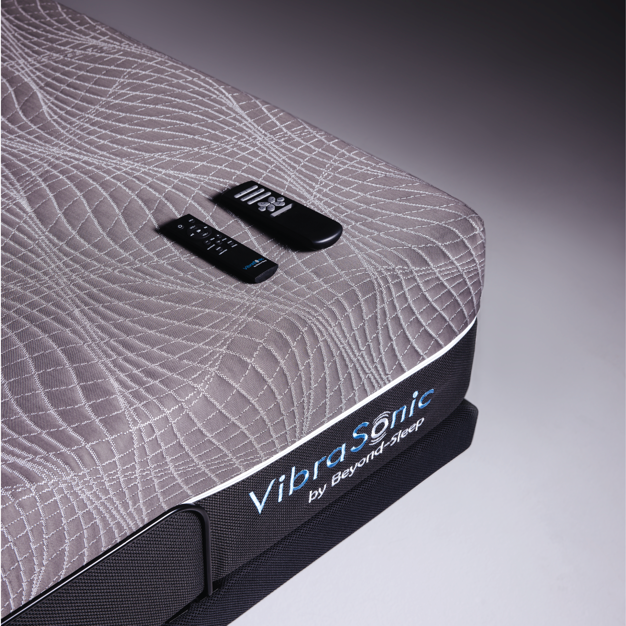 VibraSonic Memory Foam mattress with VibraSonic audio remote and Performance Adjustable base remote. 
