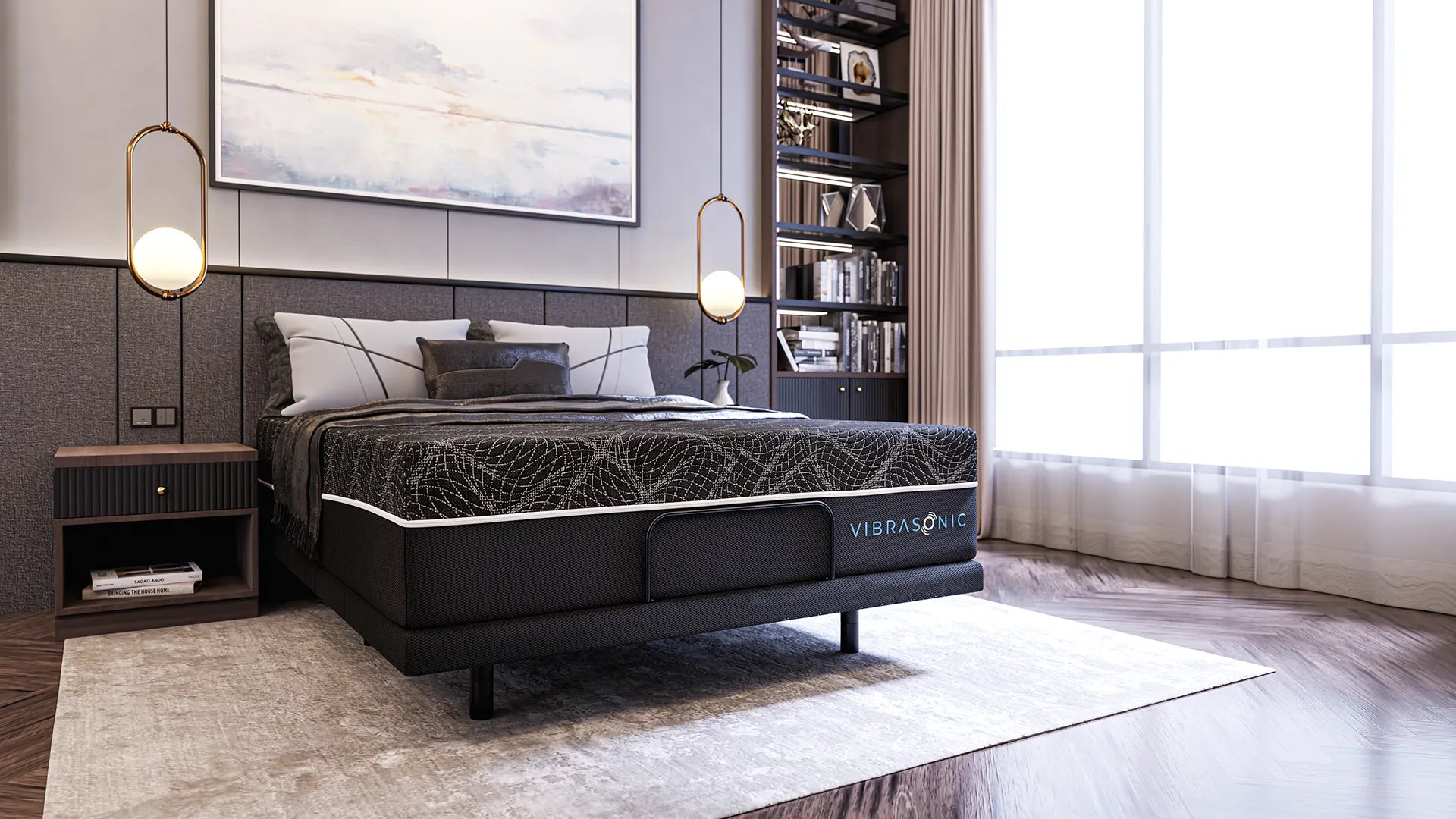 Vibrasonic mattress in bedroom